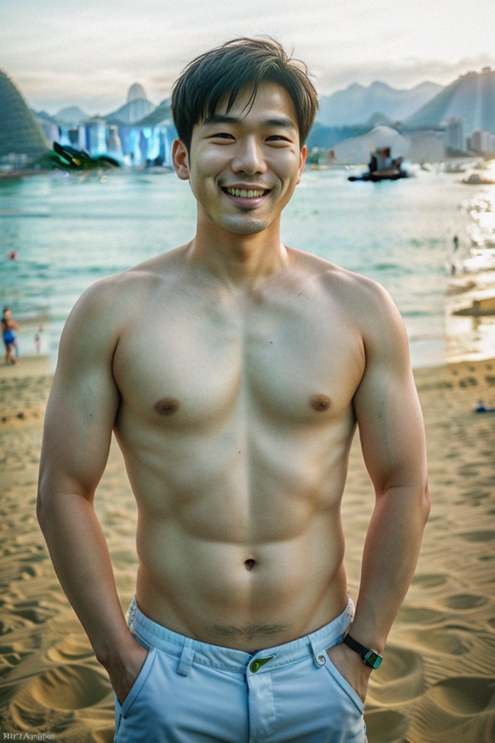 Smiling man in Rio de Janeiro at Ipanema Beach - #7726230 - Royalty ...