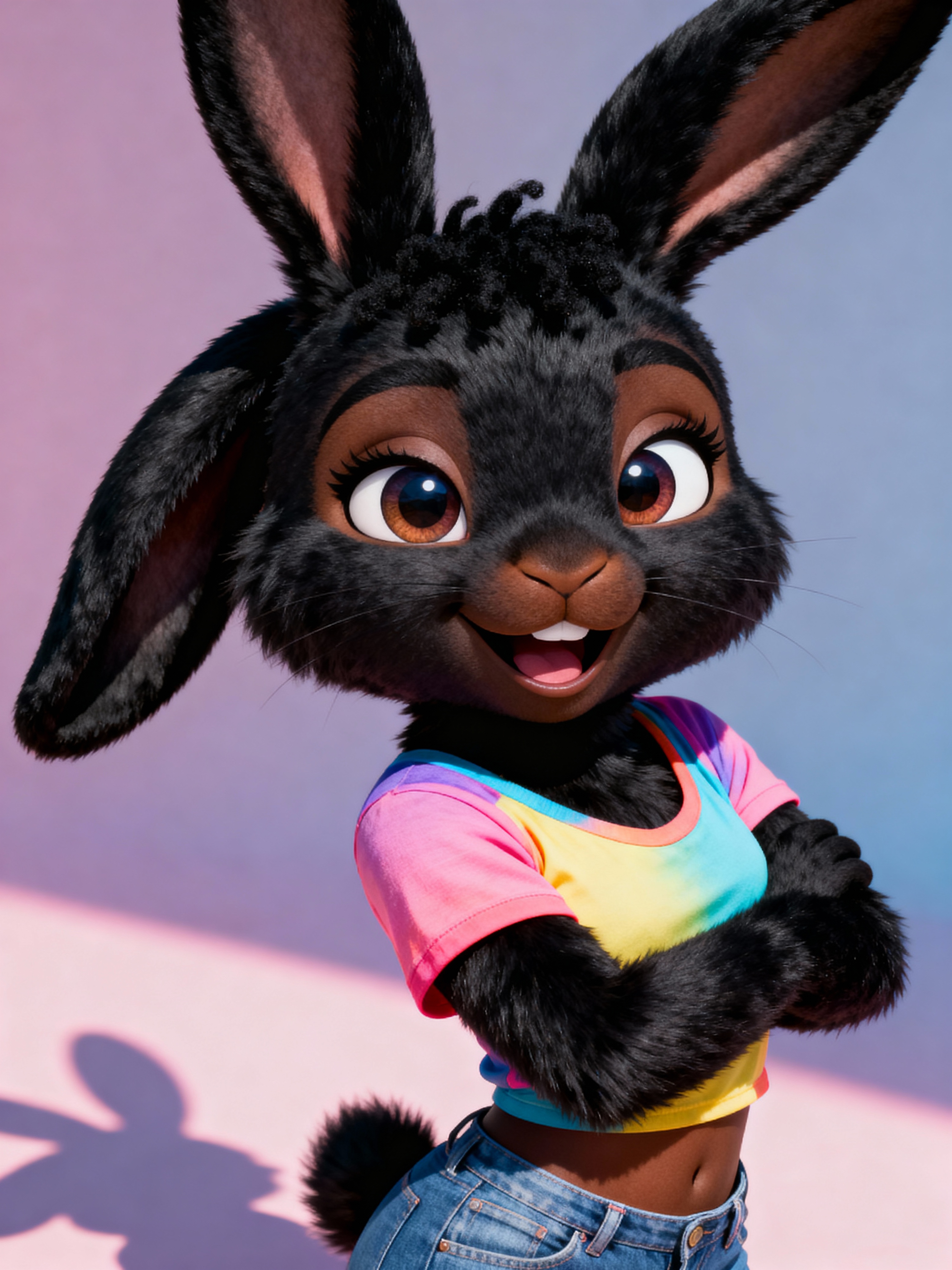 Furry character of bunny fursona of woman with cute rabbit features ...