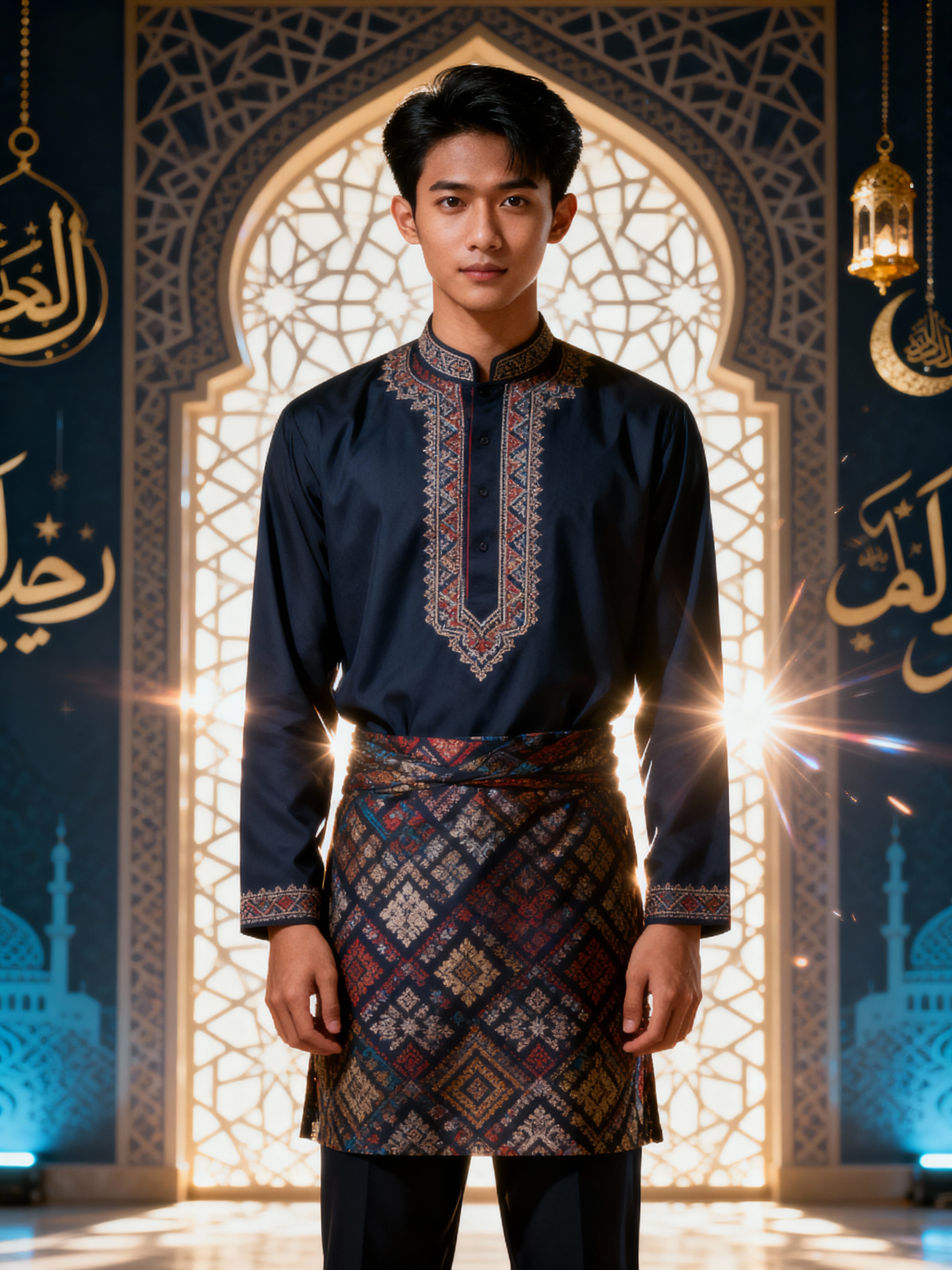 A stunning man in contemporary modest fashion with traditional touches ...